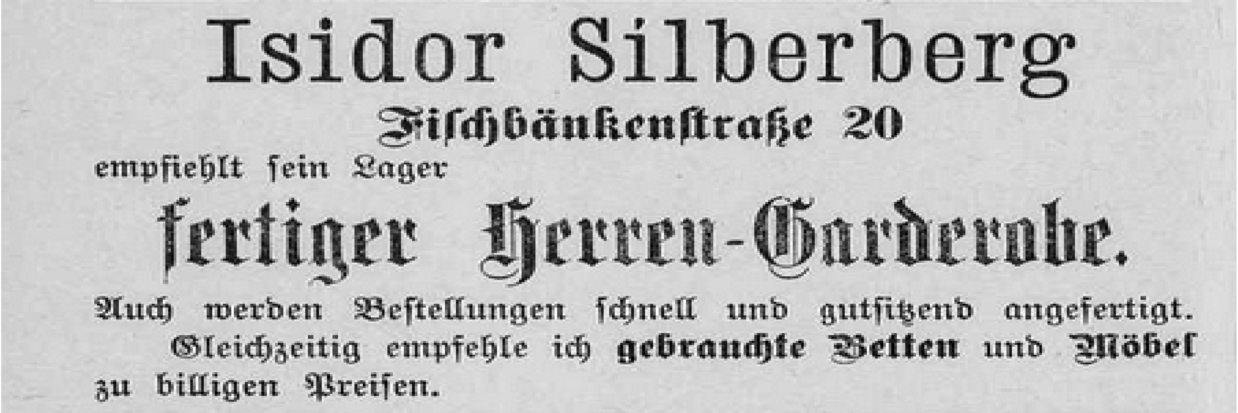 Reklame-Anzeige Isidor Silberberg